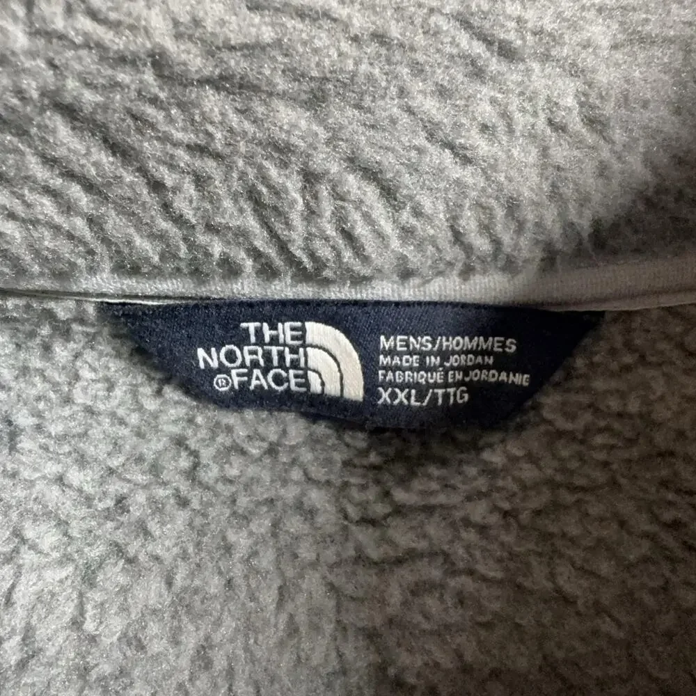 The North Face Fleece Vest Mens 2XL Gray Full Zip Lined Pockets Stand Collar